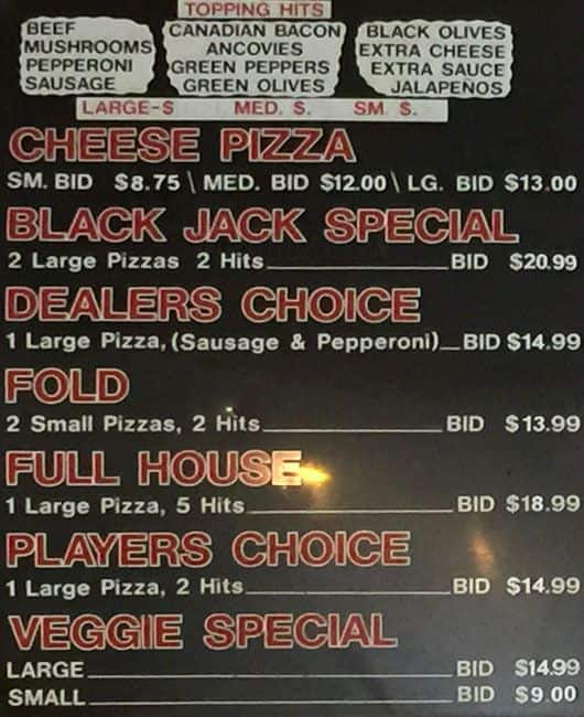 blackjack near me menu