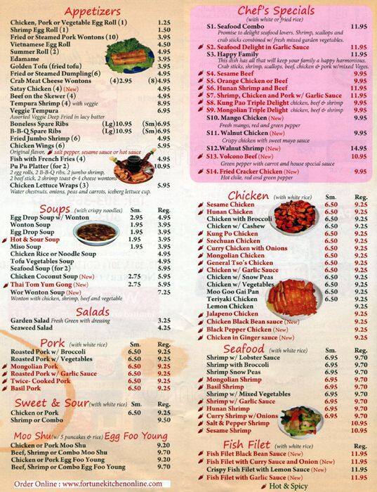 Fortune Kitchen Menu Menu For Fortune Kitchen Aurora Denver