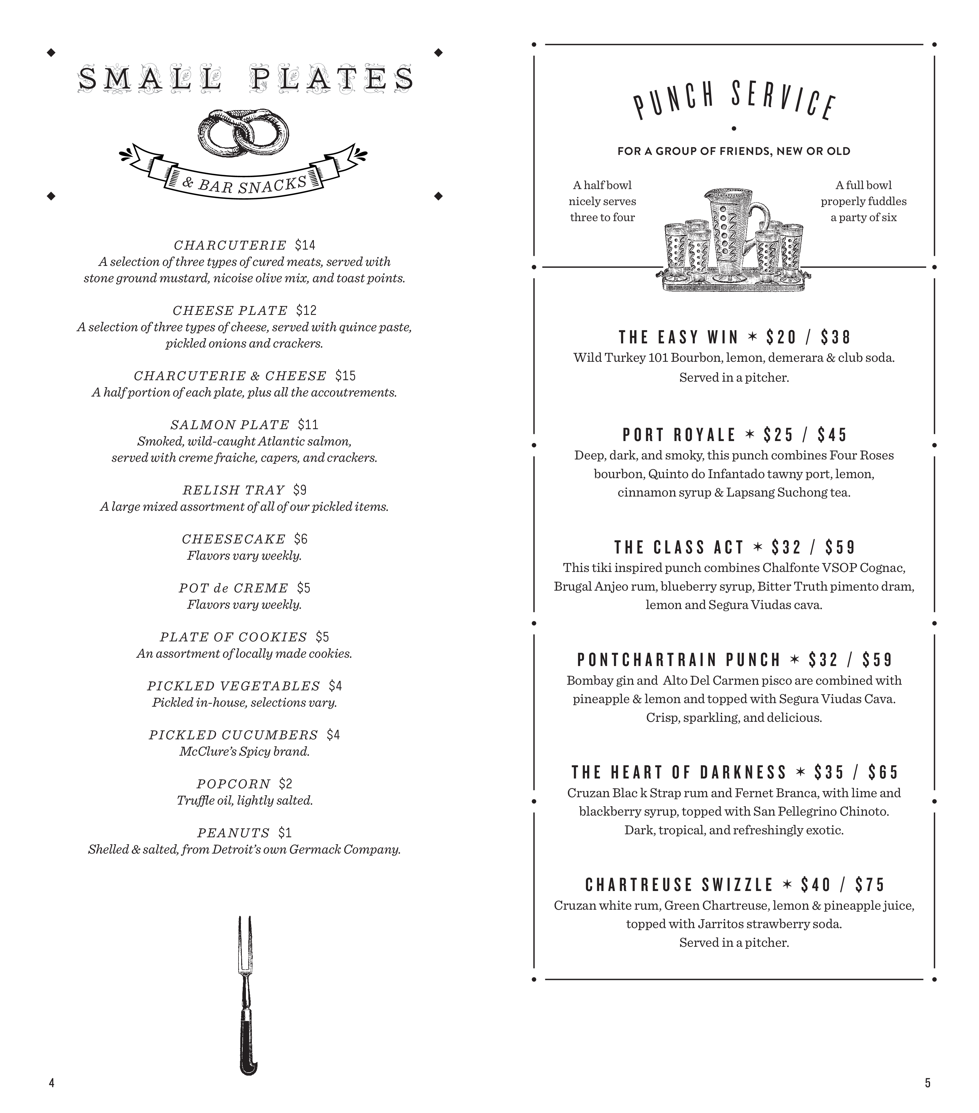 Menu at The Sugar House pub & bar, Detroit