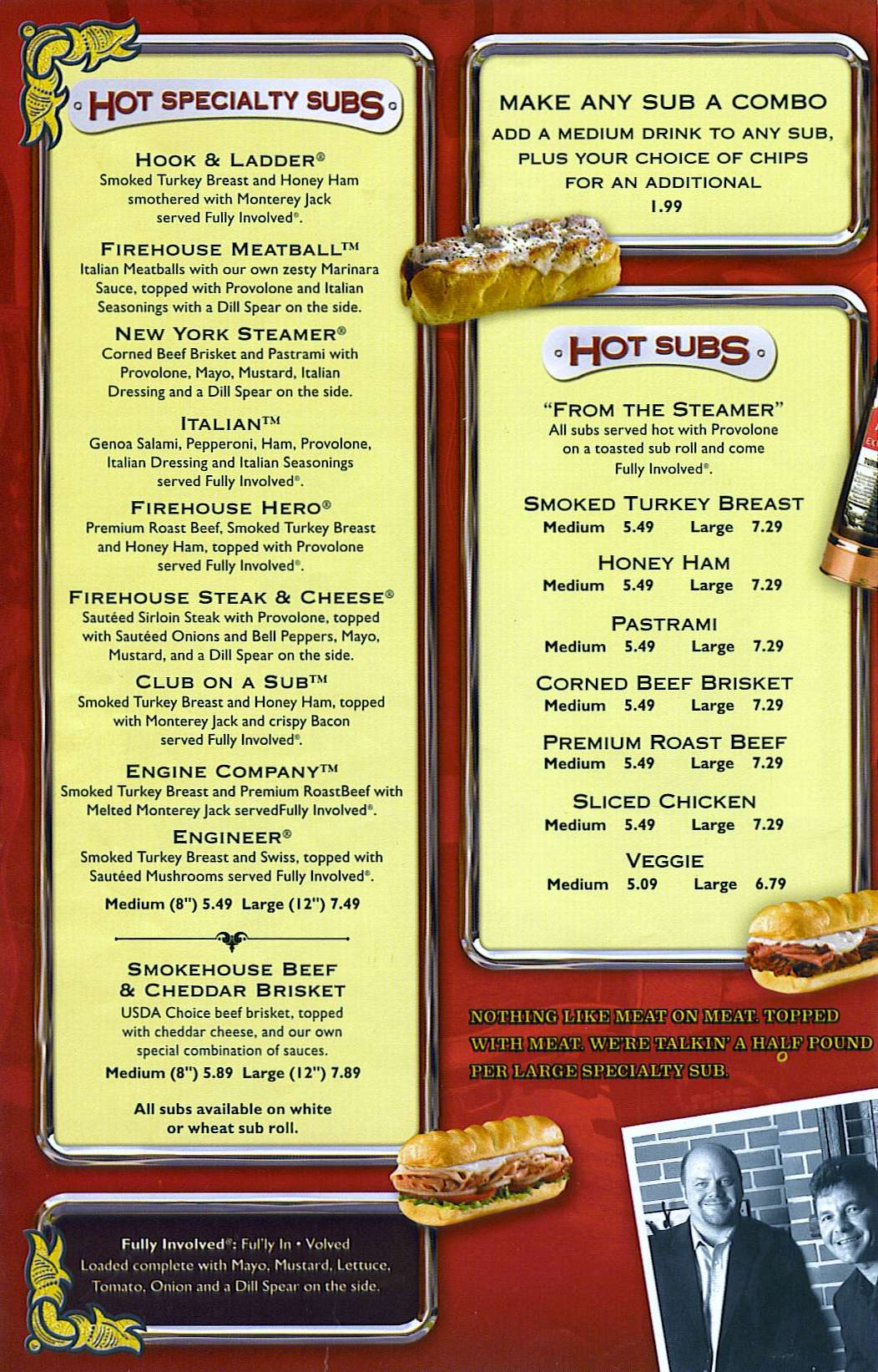 Firehouse Subs Printable Menu