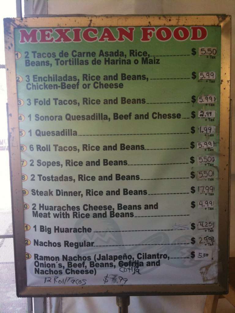 Anna's Mexican Food Menu, Menu for Anna's Mexican Food, Yuma, Yuma