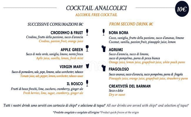 Menu di Terrazza Aperol 