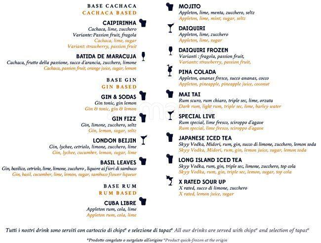 Menu di Terrazza Aperol 