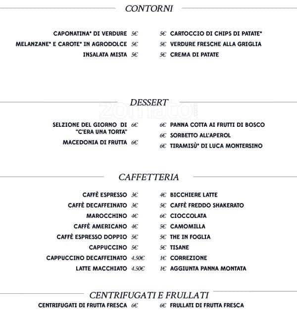Menu di Terrazza Aperol 