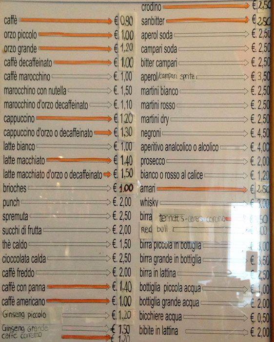 Menu di Luca's Cafe' 