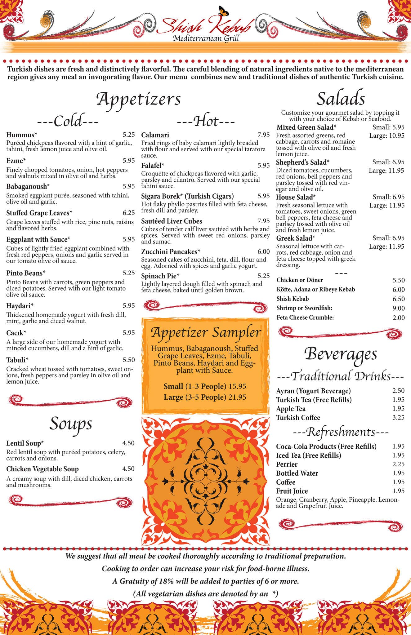 Shish Kebab Mediterranean Grill Menu Urbanspoon/Zomato