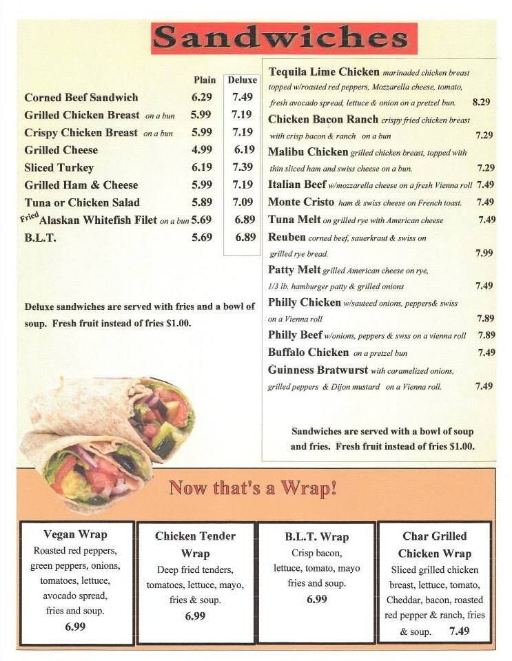 Menu at Skillets restaurant, Highland