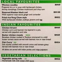 Lemon Garden Cafe Shangri La Menu