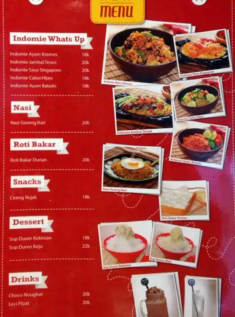 What's Up Cafe, Lengkong Menu