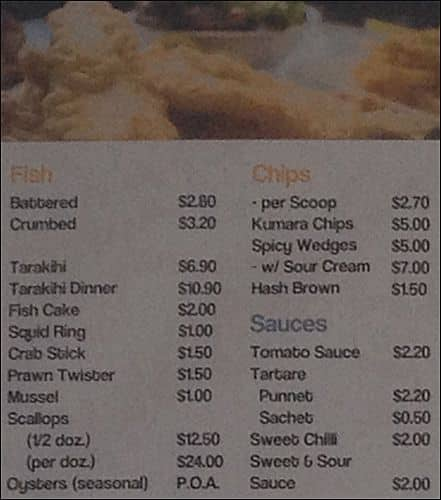 Moby Dick S Menu Menu For Moby Dick S Epuni Wellington