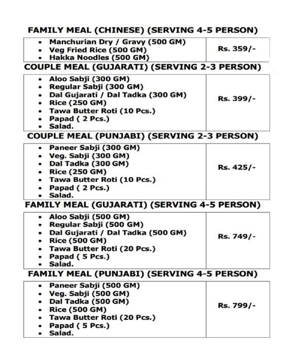 Standard's Punjabi Khana Ahmedabad Gujarat Menu at STANDARD'S PUNJABI KHANA, Ahmedabad, E-33-34