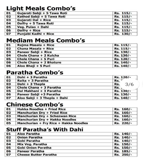 Standard's Punjabi Khana Ahmedabad Gujarat Menu at STANDARD'S PUNJABI KHANA, Ahmedabad, E-33-34