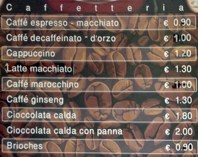 Menu di Panificio Mido 