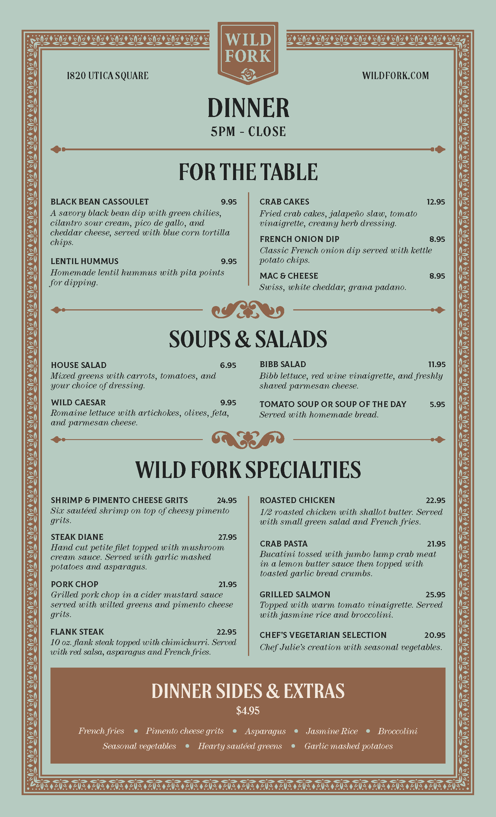 Menu at Wild Fork pub & bar, Tulsa