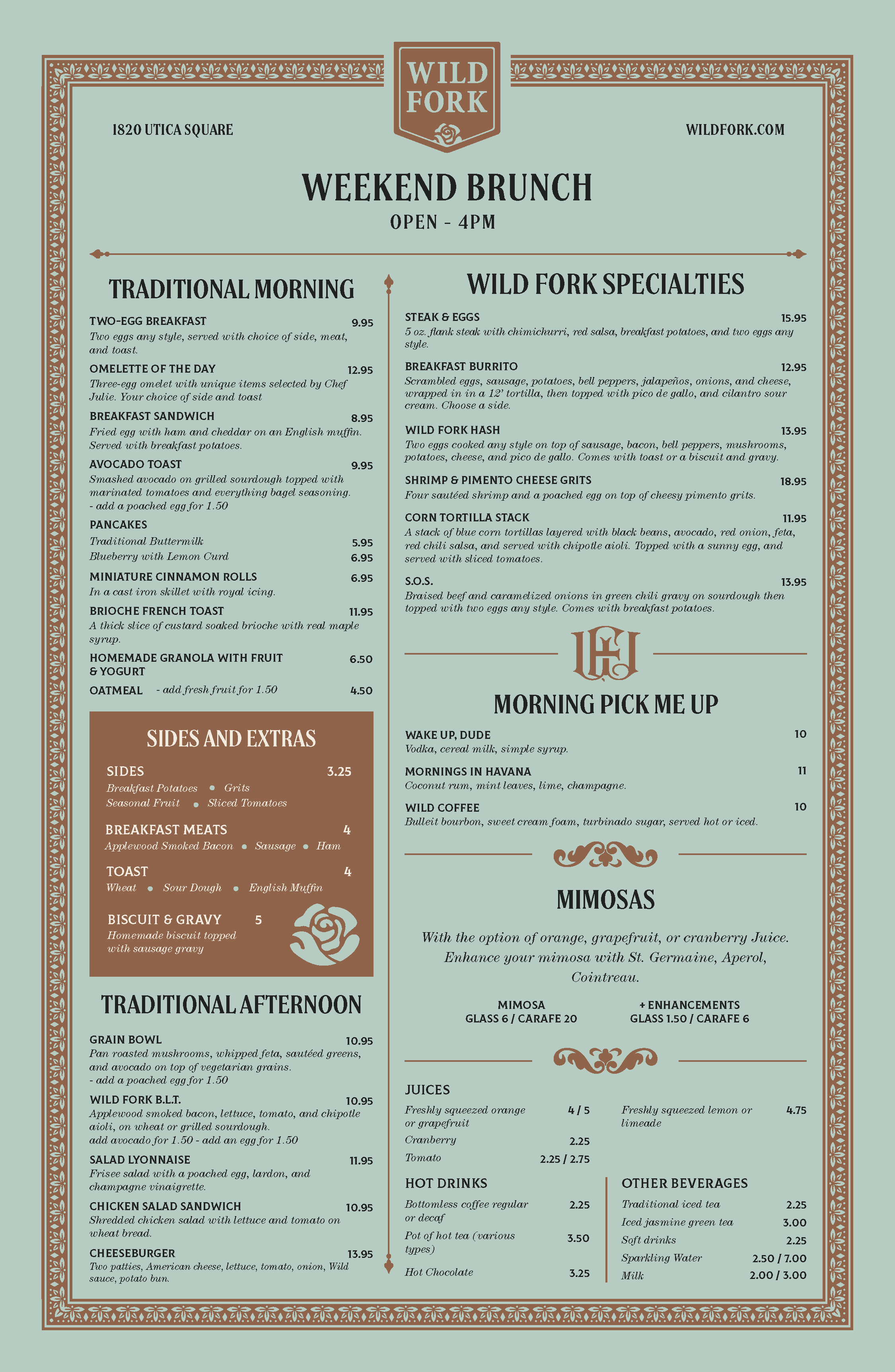 Menu at Wild Fork pub & bar, Tulsa