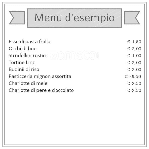 Menu di Pasticceria Miglierina 