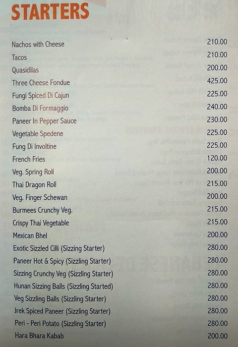 Heritage Kitchen menu