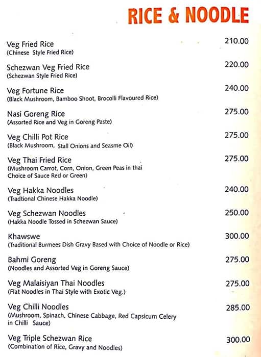 Heritage Kitchen menu