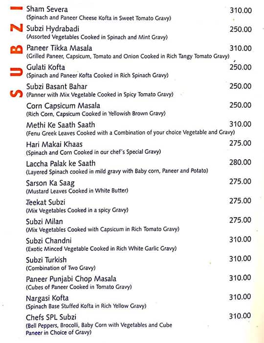 Heritage Kitchen menu