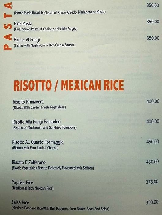 Heritage Kitchen menu