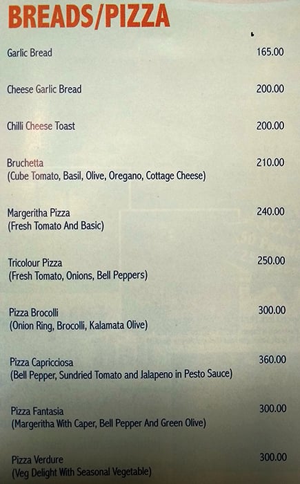 Heritage Kitchen menu