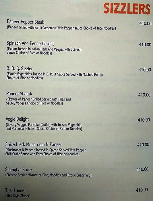 Heritage Kitchen menu