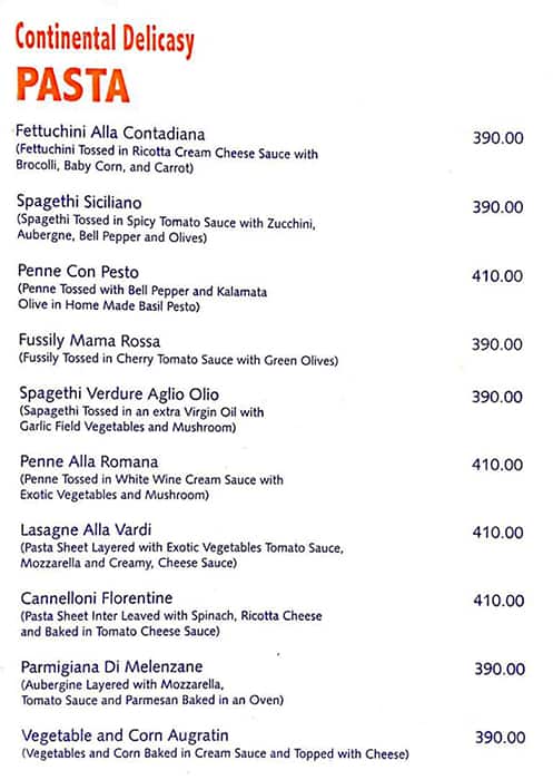 Heritage Kitchen menu