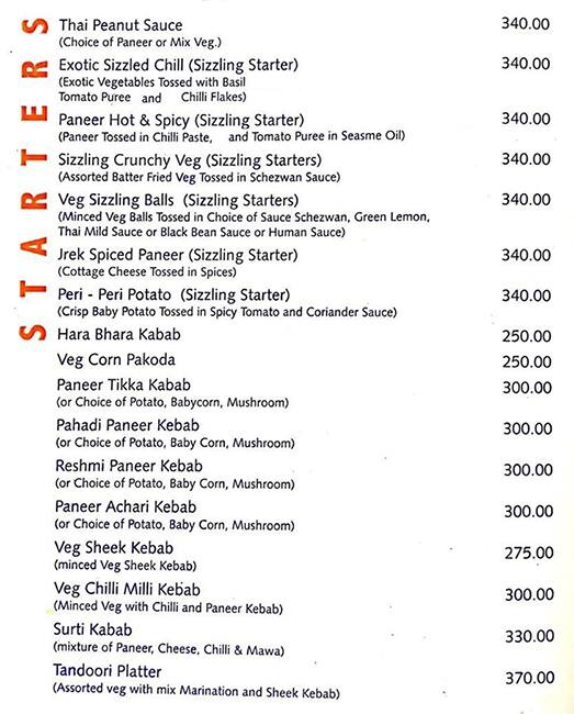 Heritage Kitchen menu