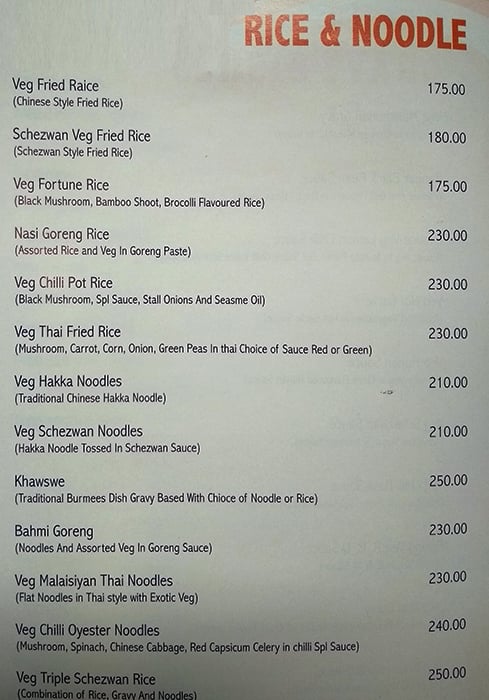 Heritage Kitchen menu