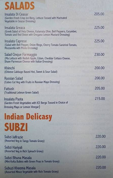 Heritage Kitchen menu