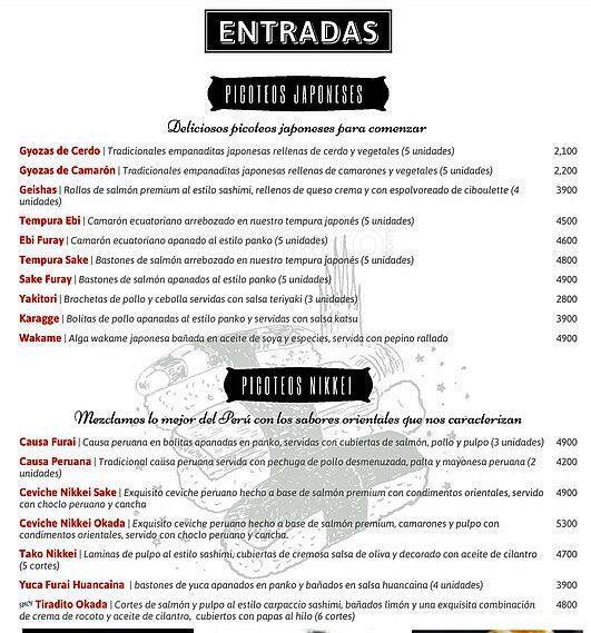 Okada menu