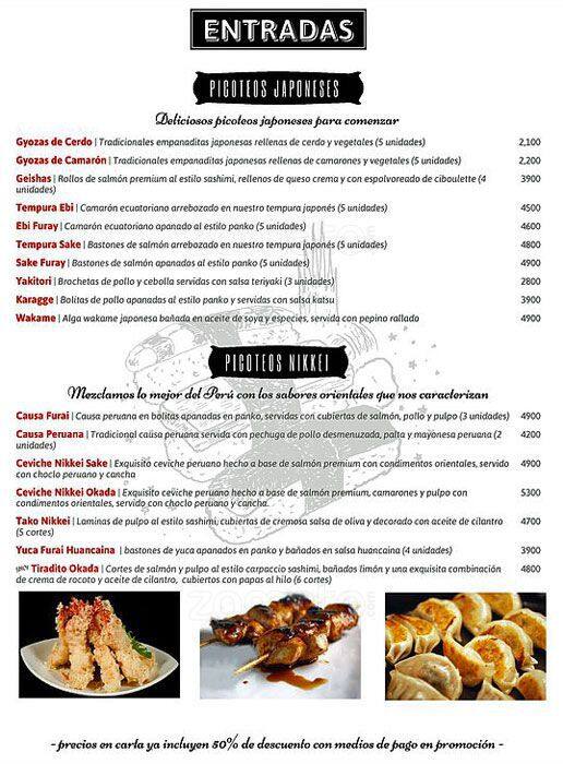 Okada menu
