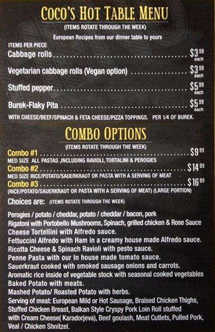 Choco Fruit menu