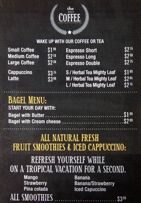 Choco Fruit menu