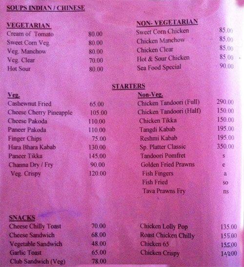 Preeti Classic Menu, Menu for Preeti Classic, Margao, Goa Zomato