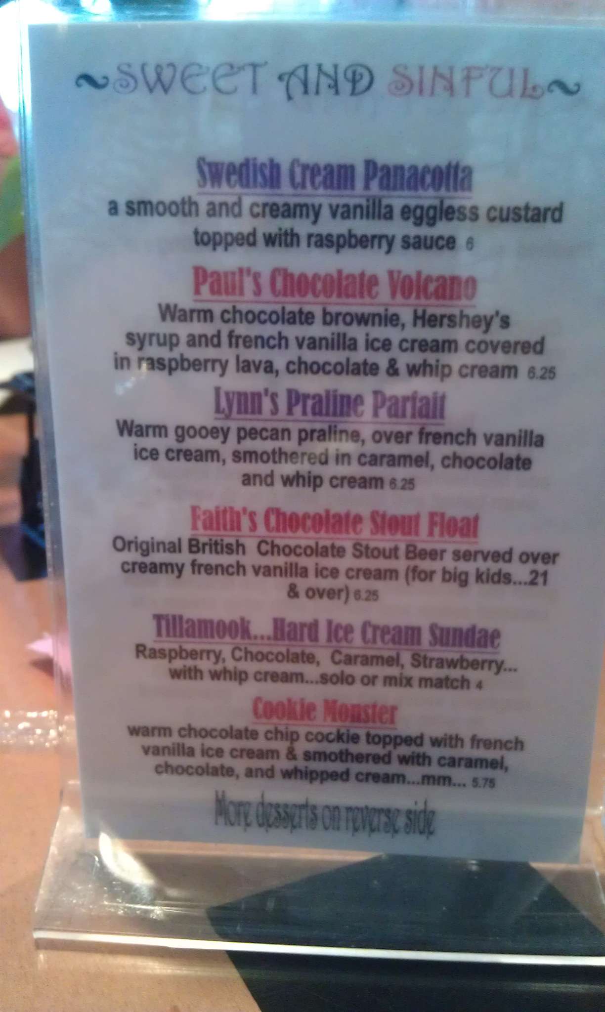 Menu at T Paul's Urban Cafe, Astoria