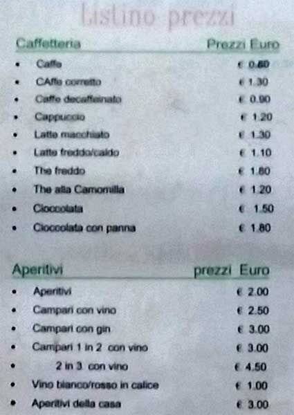 Menu di Il Nuovo Fiore 