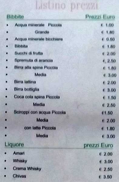 Menu di Il Nuovo Fiore 