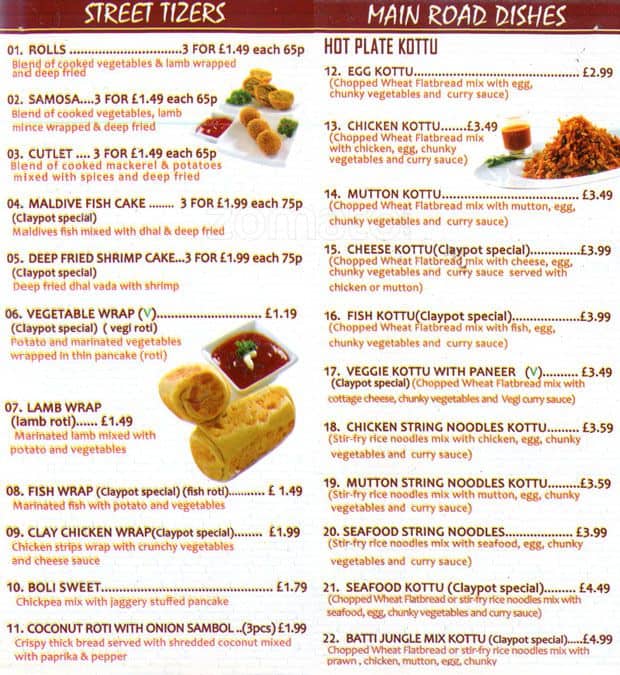 Clay Pot Menu, Menu for Clay Pot, Watford, London Zomato UK