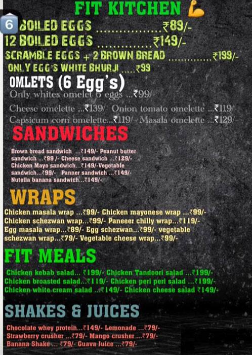 Fit Kitchen Menu Menu For Fit Kitchen Mahakali Mumbai Zomato