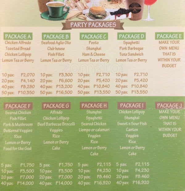 Menu at Roots and Herbs Coffee cafe, Quezon City, 66 Timog Ave