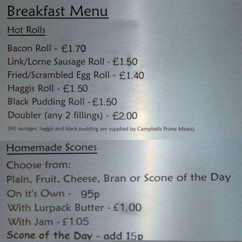 Nikki's menu