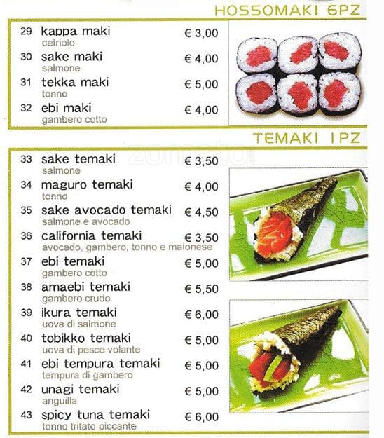 Menu di Mitsui RAMEN San Gregorio 