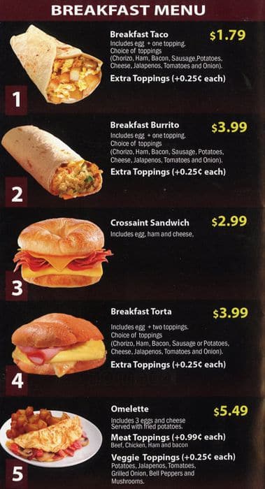 El Pollo Rico menu