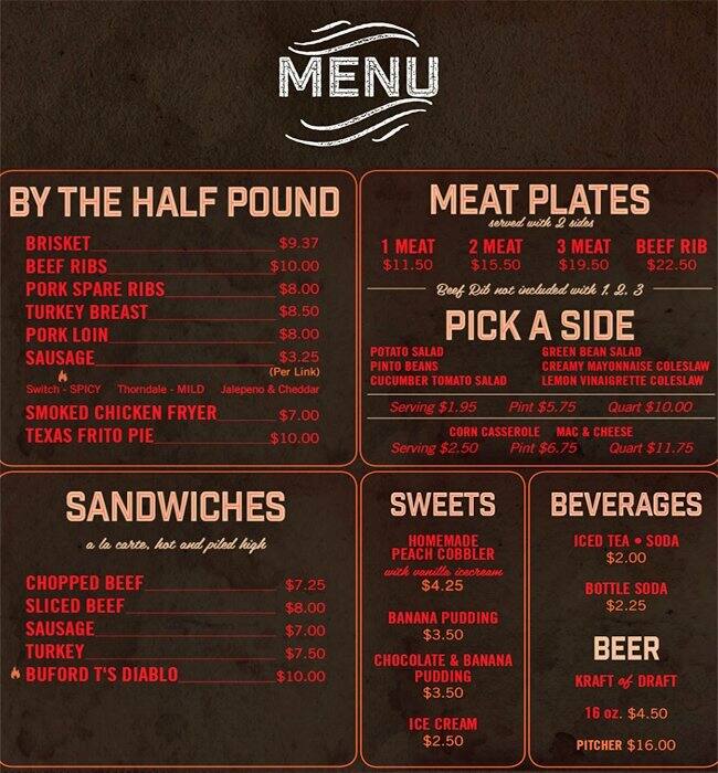 Menu at Stiles Switch BBQ, Austin