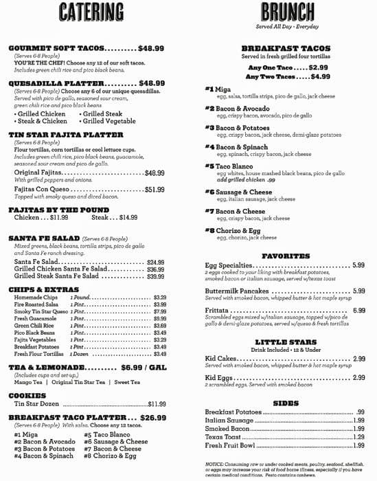 Tin Star Menu, Menu for Tin Star, Far North Dallas, Dallas - Urbanspoon ...