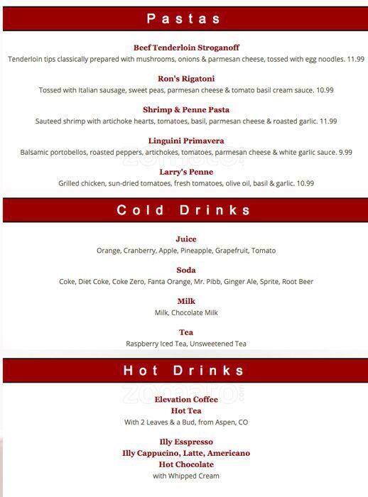 Carta de 730 South Bar & Grill
