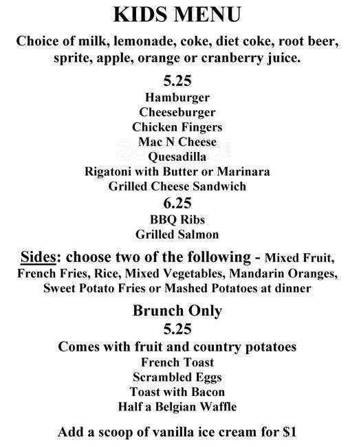 Carta de 730 South Bar & Grill