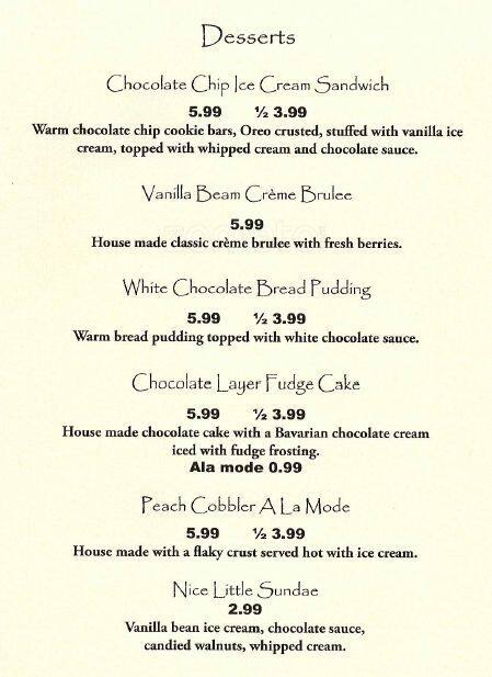 Carta de 730 South Bar & Grill
