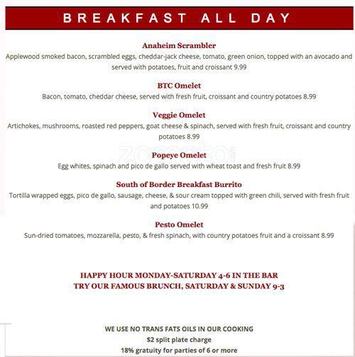 Carta de 730 South Bar & Grill